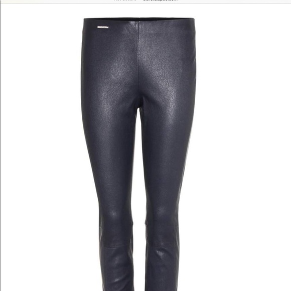 POLO RALPH LAUREN LAMB LEATHER STRETCH LEGGINGS - Picture 4 of 8